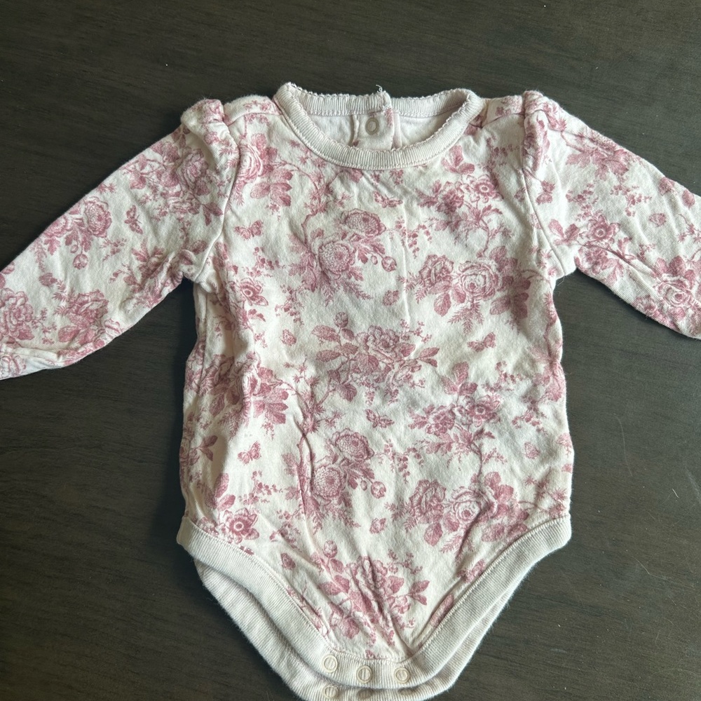 Janie and jack floral print long sleeve onesie